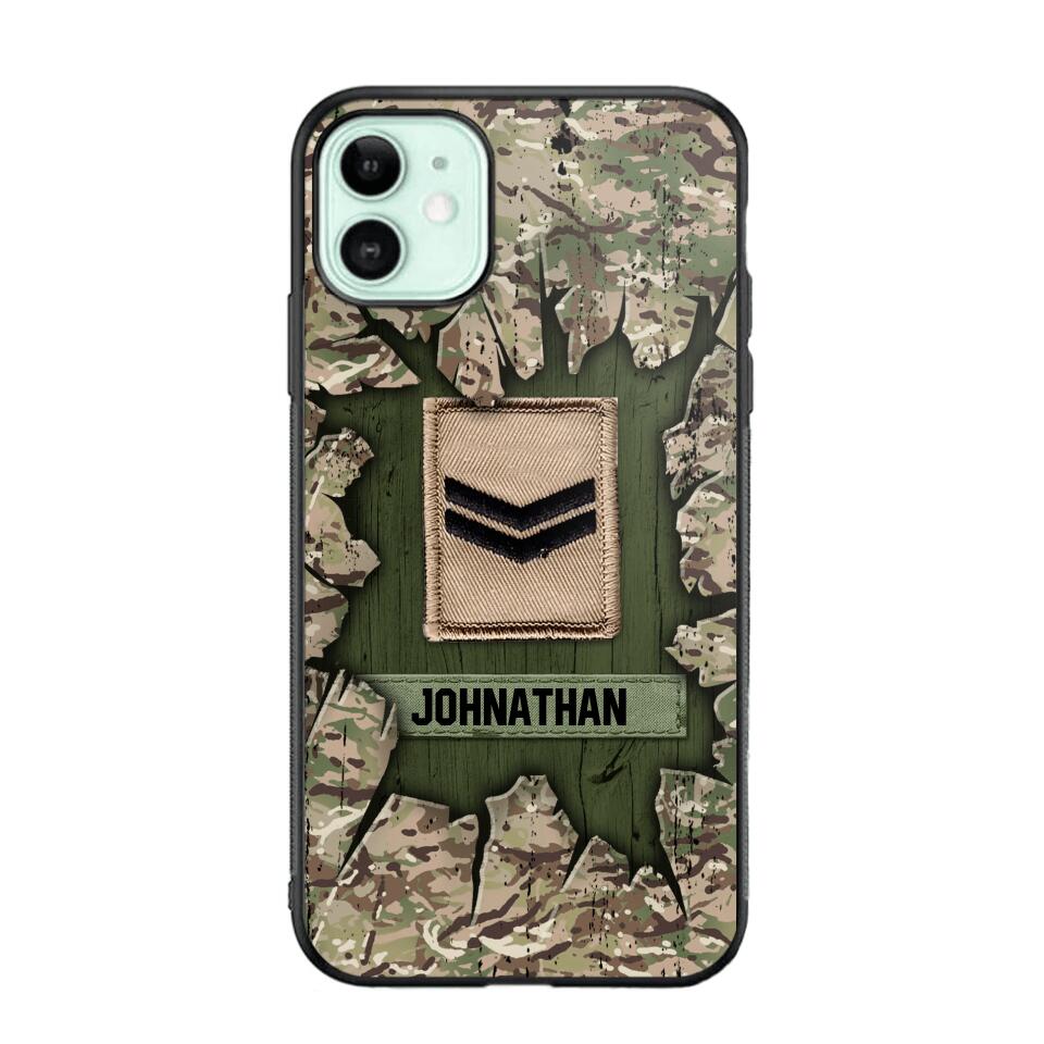 Personalized British Soldier Camo Phone Case Printed 22JUL-DT30