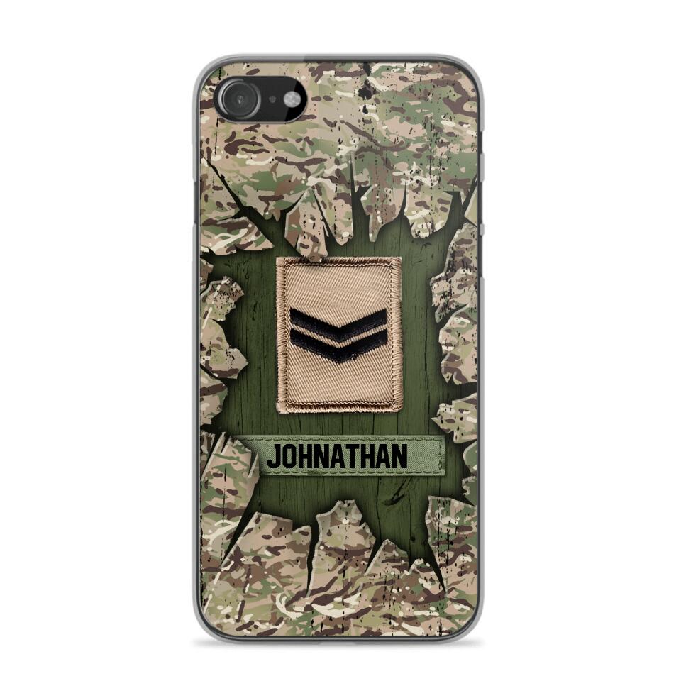 Personalized British Soldier Camo Phone Case Printed 22JUL-DT30