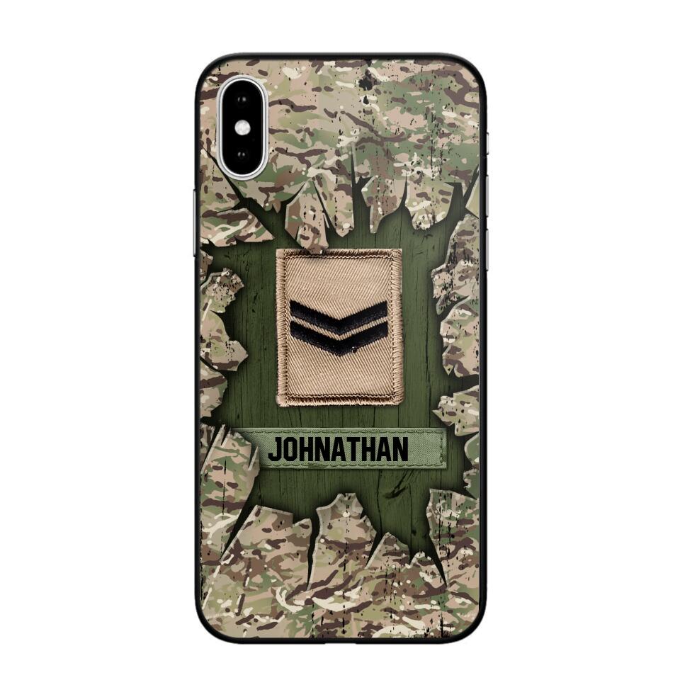 Personalized British Soldier Camo Phone Case Printed 22JUL-DT30