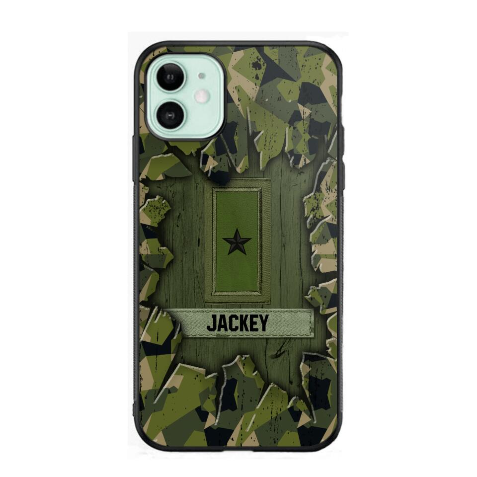 Personalized Swedish Soldier Camo Phone Case Printed 22JUL-DT30