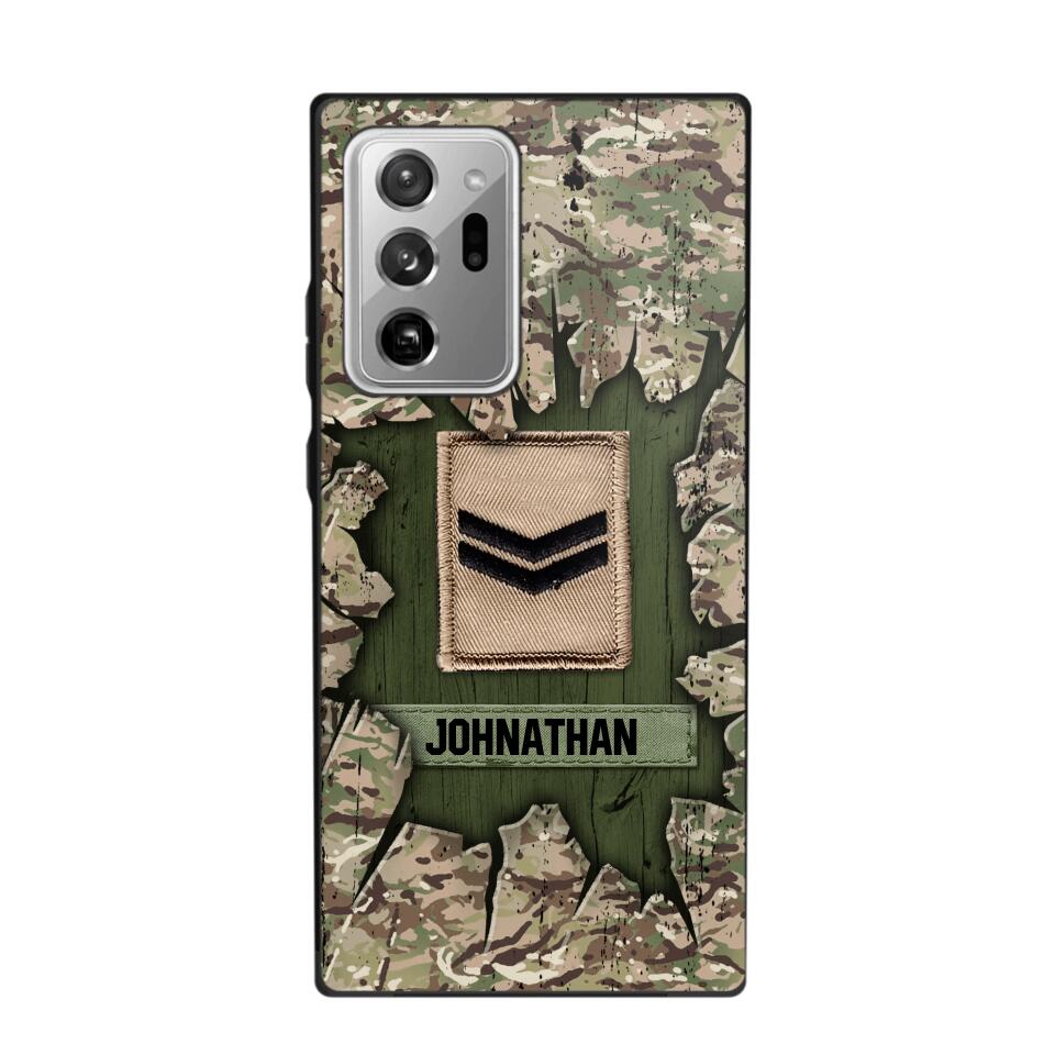 Personalized British Soldier Camo Phone Case Printed 22JUL-DT30