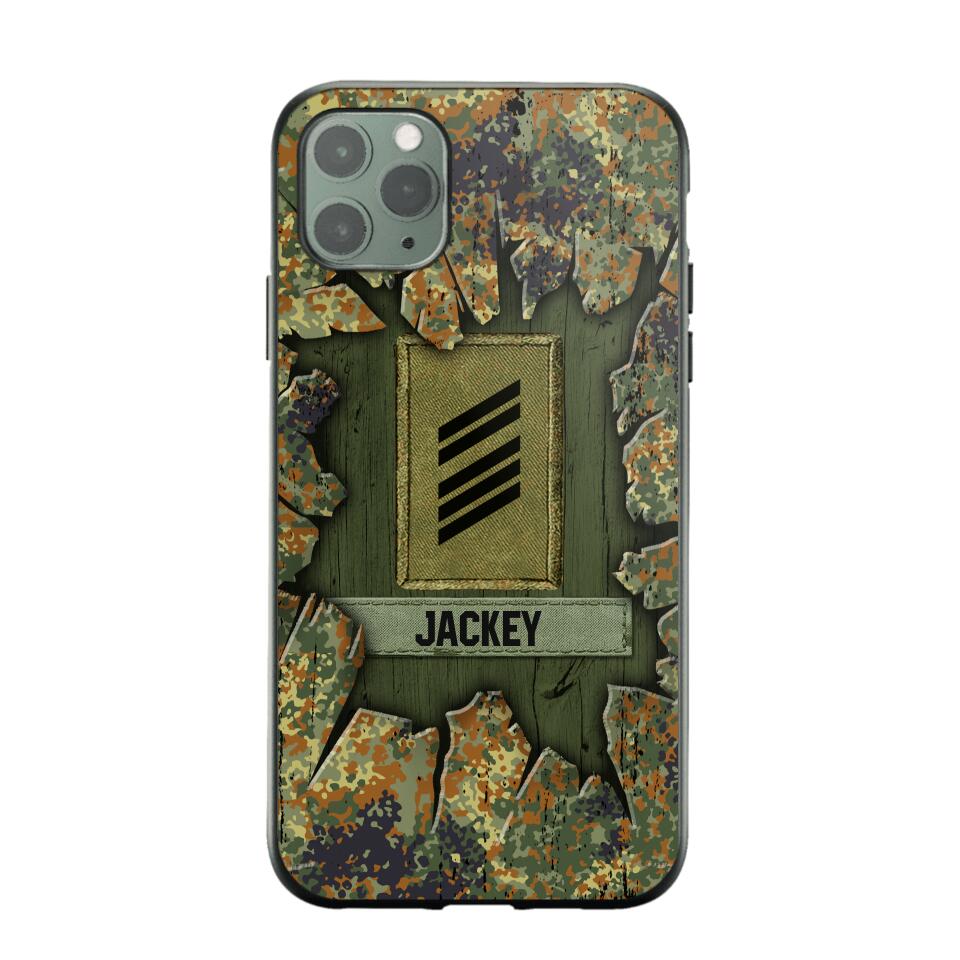 Personalized German Soldier Camo Phone Case Printed 22JUL-DT30