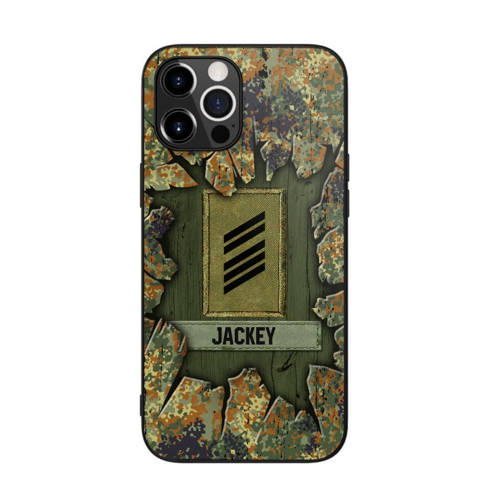 Personalized German Soldier Camo Phone Case Printed 22JUL-DT30
