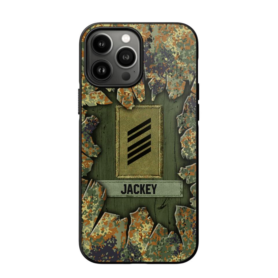 Personalized German Soldier Camo Phone Case Printed 22JUL-DT30