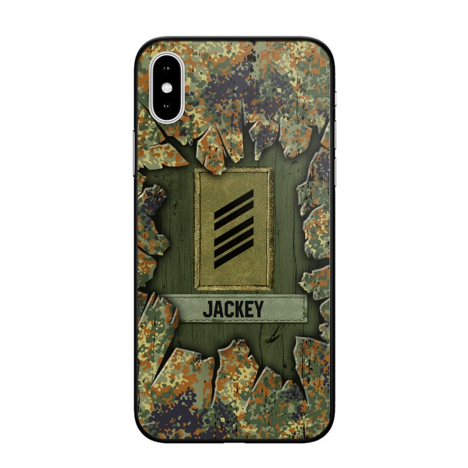 Personalized German Soldier Camo Phone Case Printed 22JUL-DT30