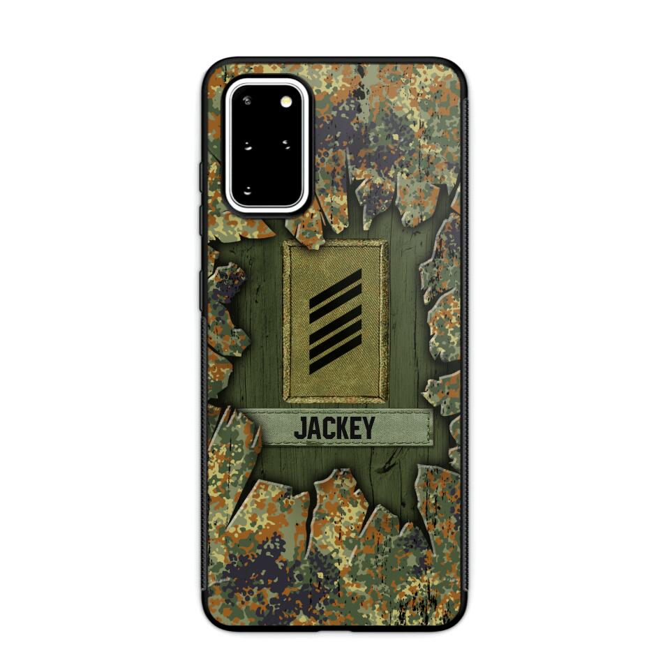 Personalized German Soldier Camo Phone Case Printed 22JUL-DT30