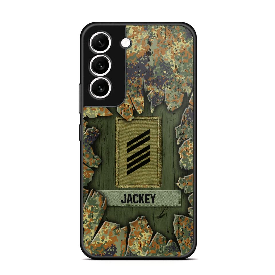 Personalized German Soldier Camo Phone Case Printed 22JUL-DT30