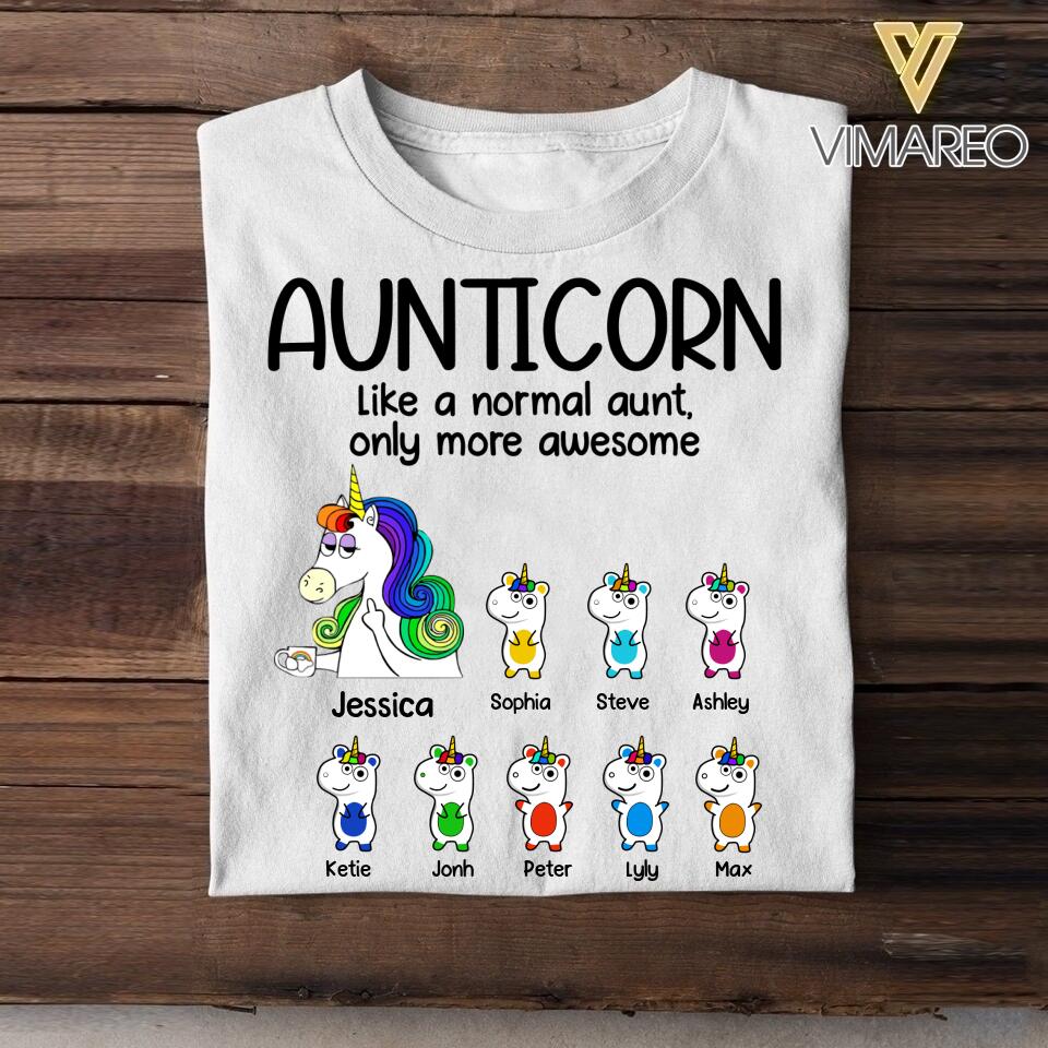 Personalized Aunticorn & Kid Tshirt Printed 22JUY-DT01