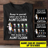 Personalized Aunticorn Kid Name Criss Cross Tank Or Tshirt Printed QTHC0207
