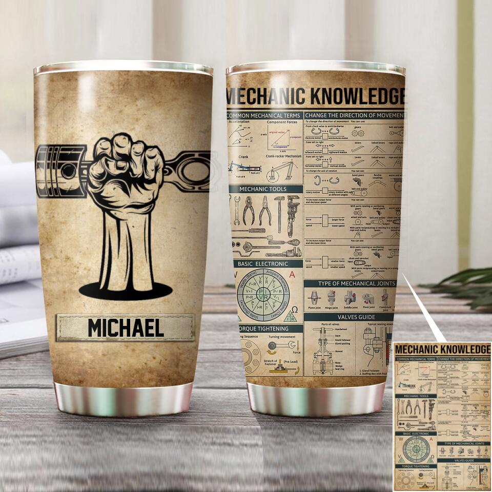 Personalized Mechanic Knowledge Tumbler Printed QTVQ0207