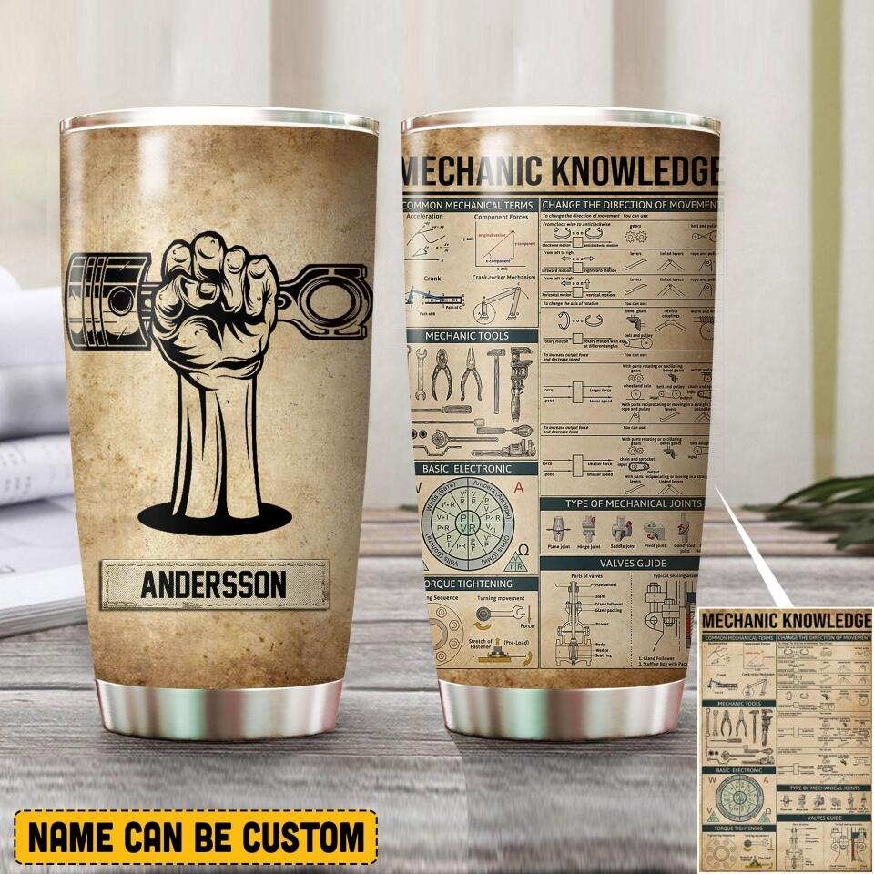 Personalized Mechanic Knowledge Tumbler Printed QTVQ0207