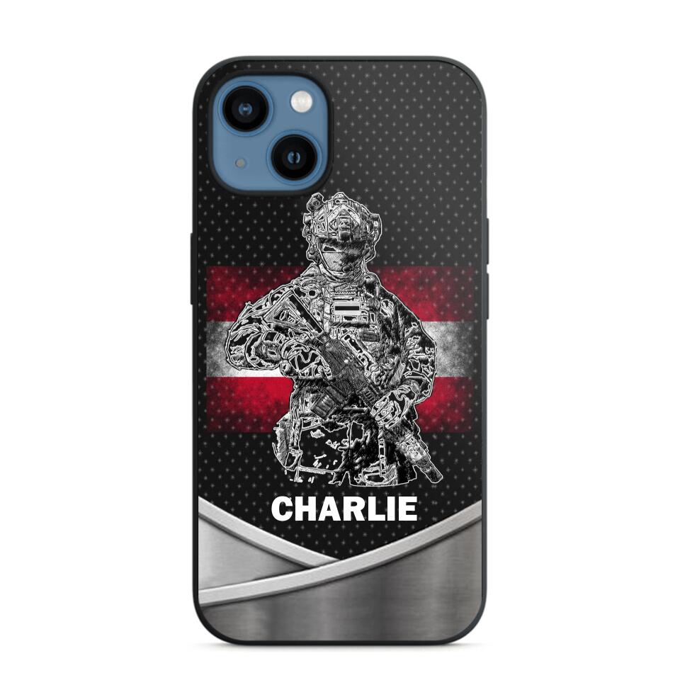 Personalized Austrian Soldier/Veterans Phone Case Printed 22JUY-HY02