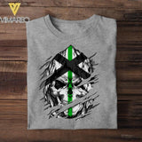 Personalized Green Line Military US States Tshirt Printed QTDT0407