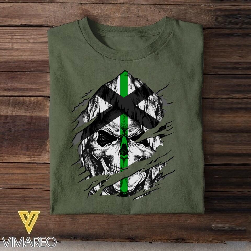 Personalized Green Line Military US States Tshirt Printed QTDT0407