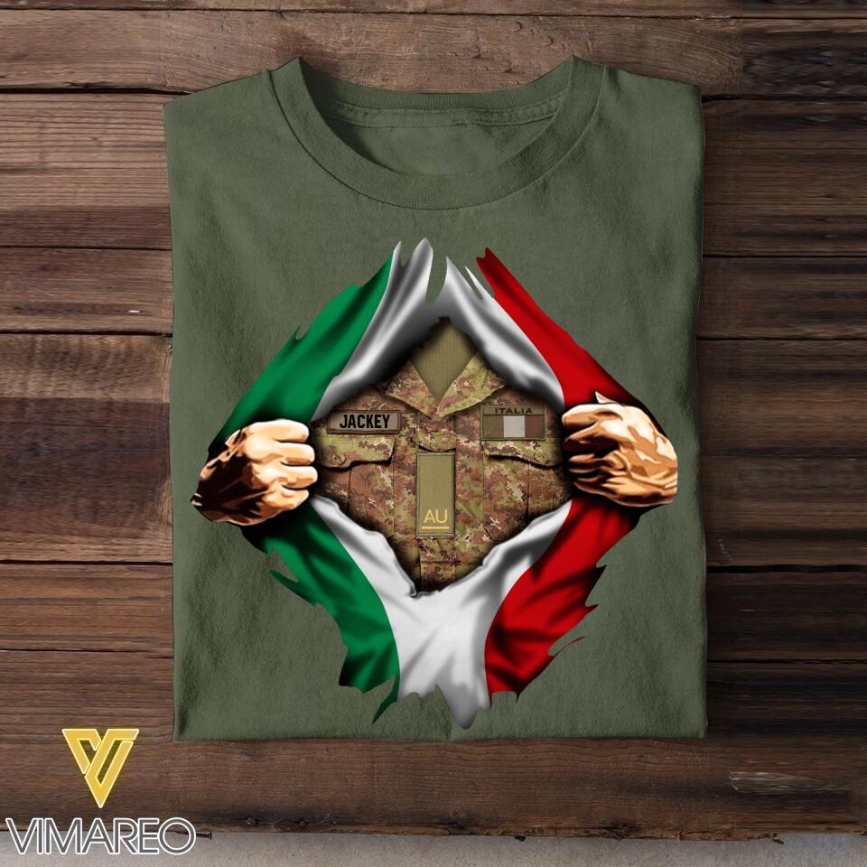 Personalized Italian Soldier/Veterans Tshirt Printed 22JUY-Dt04