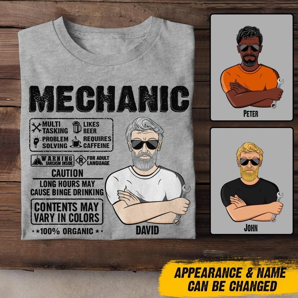Personalized Mechanic Tshirt Printed 22JUY-DT06