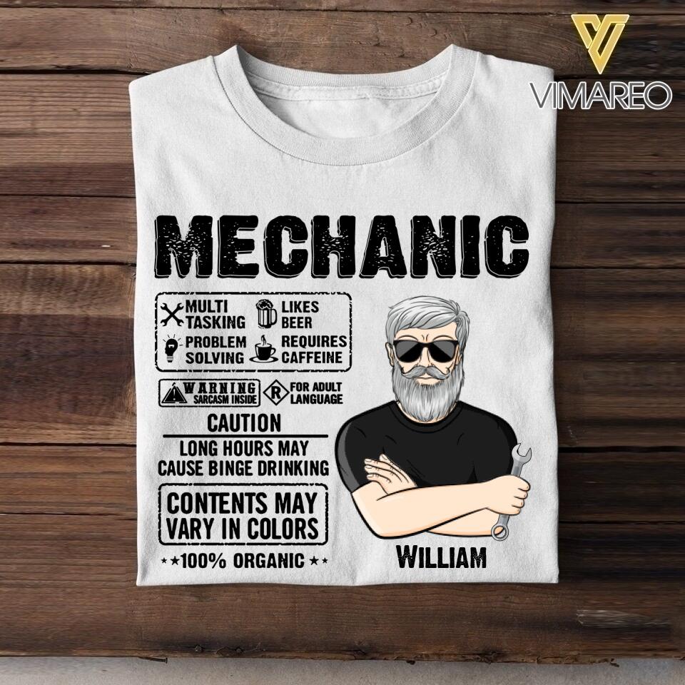 Personalized Mechanic Tshirt Printed 22JUY-DT06