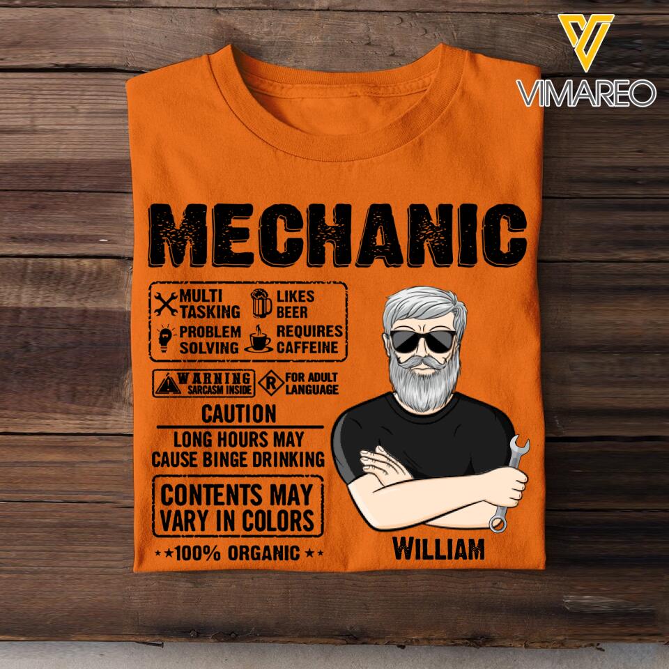 Personalized Mechanic Tshirt Printed 22JUY-DT06