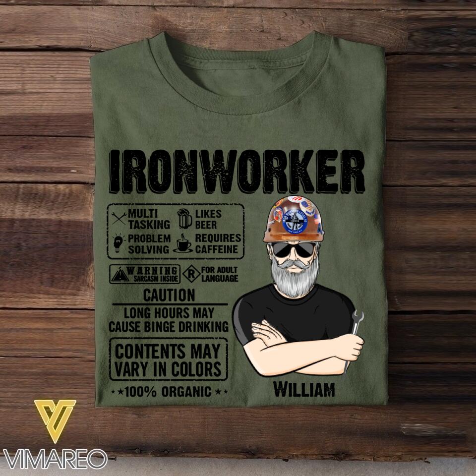 Personalized Ironworker Tshirt Printed 22JUY-DT06