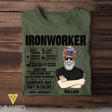 Personalized Ironworker Tshirt Printed 22JUY-DT06