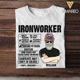Personalized Ironworker Tshirt Printed 22JUY-DT06