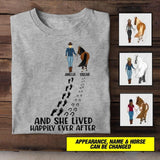 Personalized And She Lived Happily Ever After Horse Girl  Tshirt Printed NQHC0607