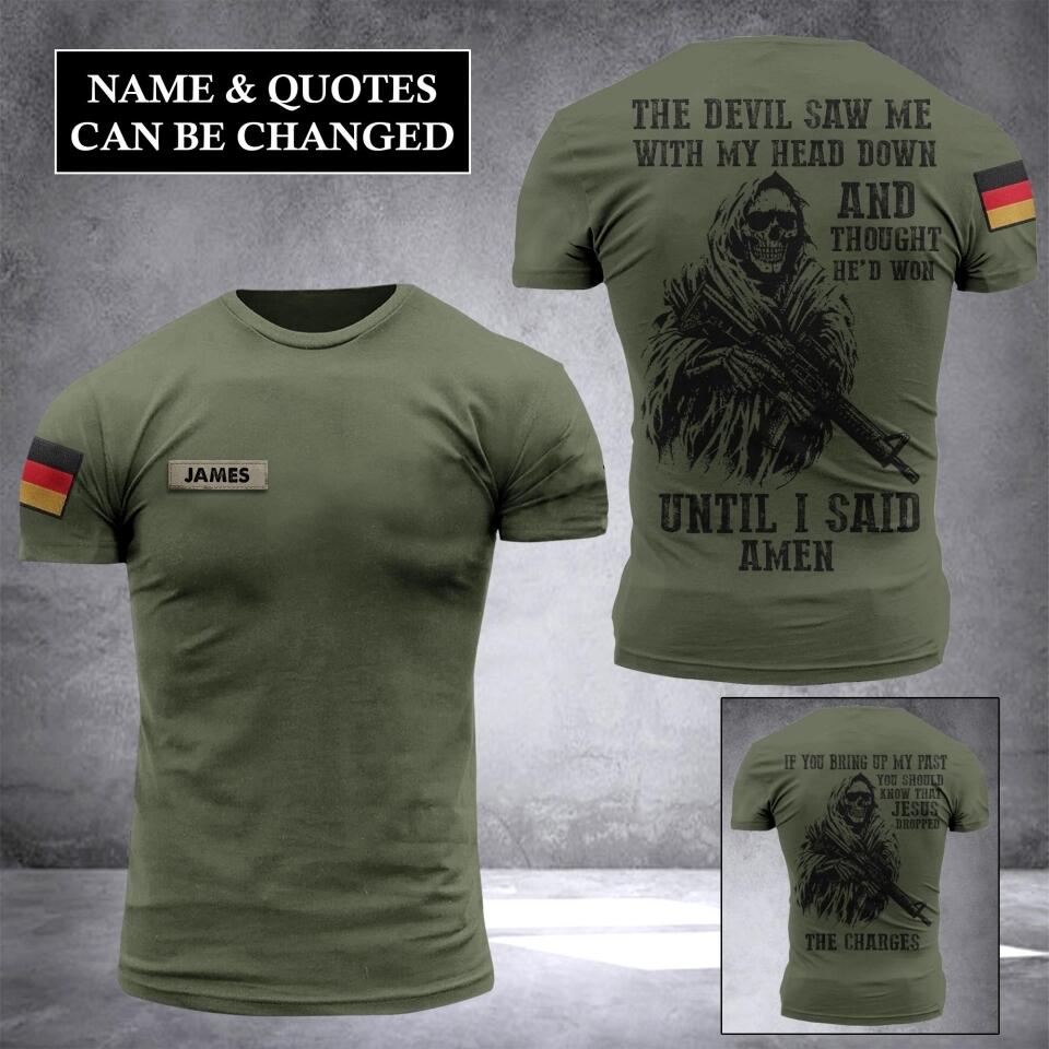 Personalized German Army Veterans/Soldier Tshirt 3D Printed QTHC0607