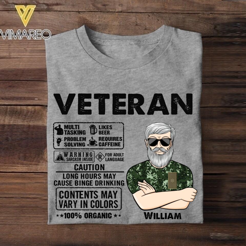 Personalized Danish Veterans/Soldier Tshirt Printed 22JUY-HC07