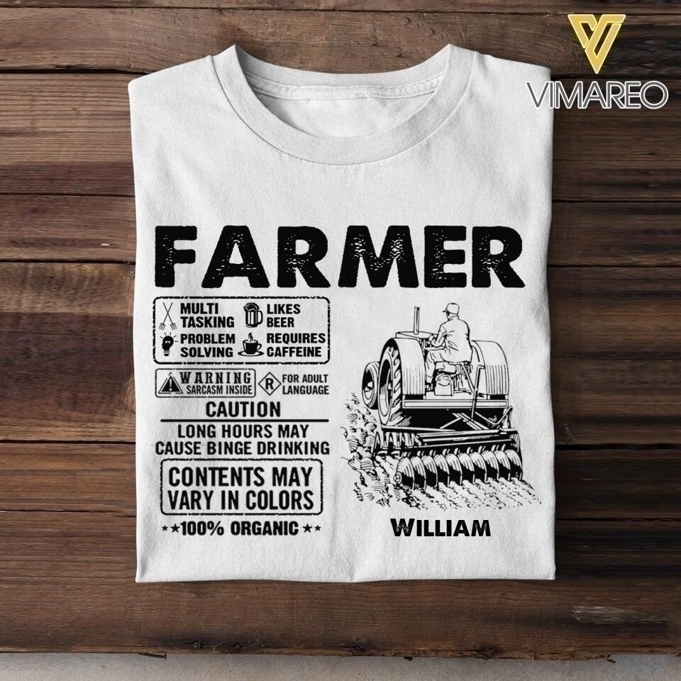 Personalized Farmer Tshirt Printed 22JUY-HC07