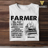 Personalized Farmer Tshirt Printed 22JUY-HC07