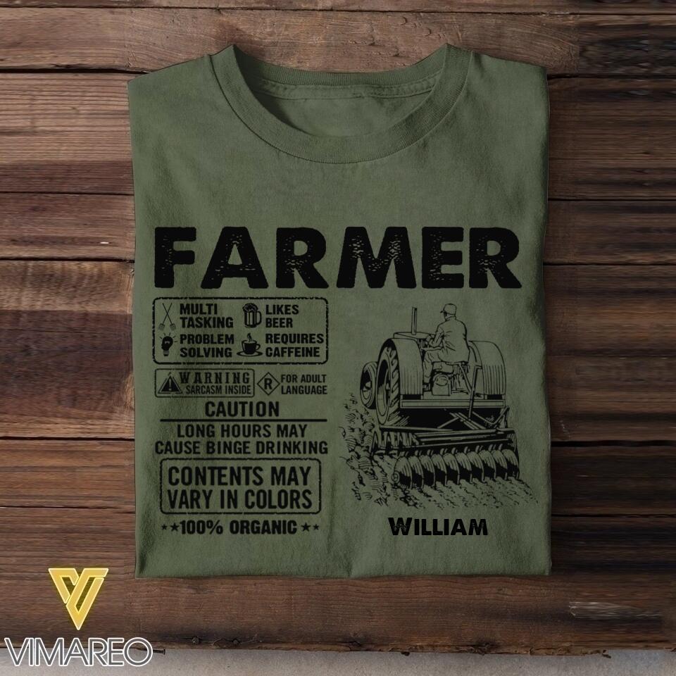 Personalized Farmer Tshirt Printed 22JUY-HC07
