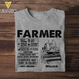 Personalized Farmer Tshirt Printed 22JUY-HC07