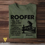 Personalized Roofer Tshirt Printed 22JUY-HC07