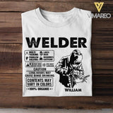 Personalized Welder Tshirt Printed 22JUY-HC07