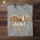 Personalized Aunt Leopard Kid Name Tshirt Printed QTDT0807