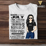 Personalized Queens Are Born In July Tshirt Printed 22JUY-HQ08