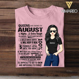 Personalized Queens Are Born In August Tshirt Printed 22JUY-HQ08