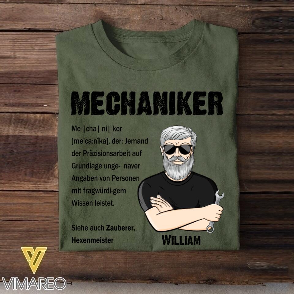 Personalized Mechaniker Tshirt Printed 22JUY-HY08