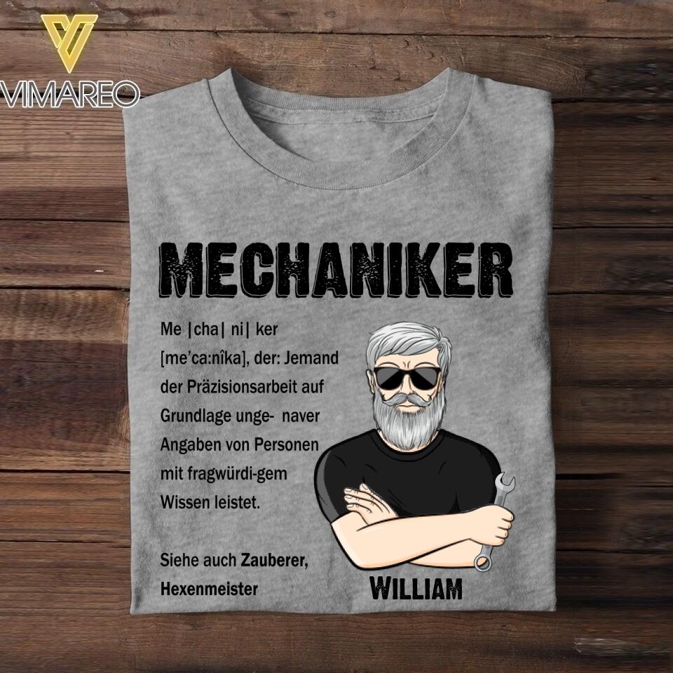 Personalized Mechaniker Tshirt Printed 22JUY-HY08