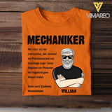 Personalized Mechaniker Tshirt Printed 22JUY-HY08