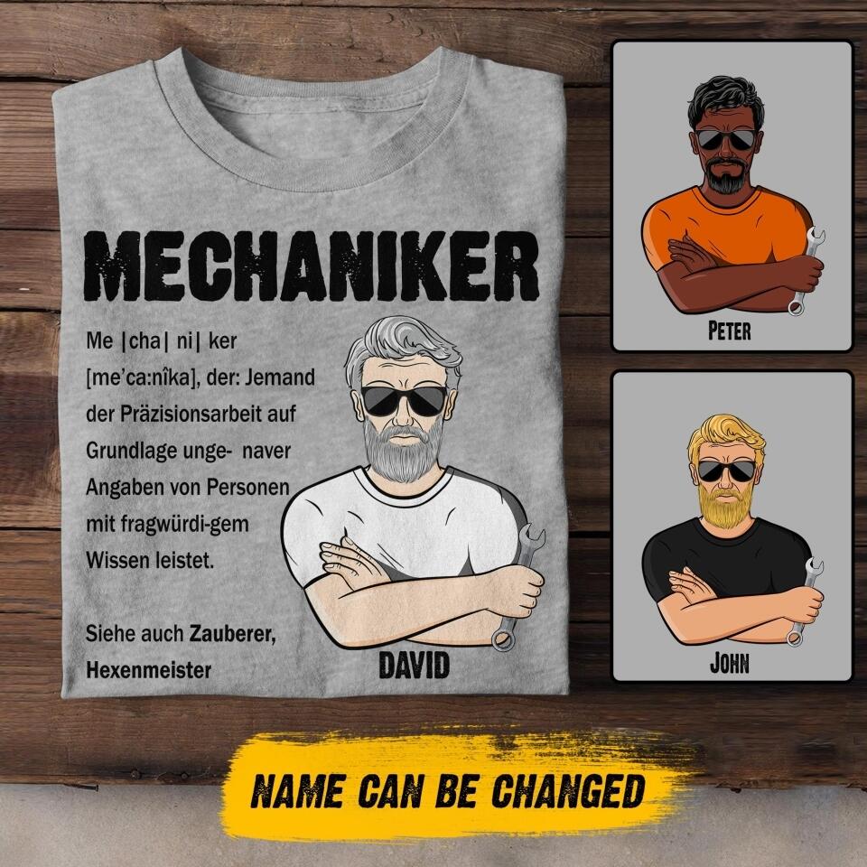 Personalized Mechaniker Tshirt Printed 22JUY-HY08