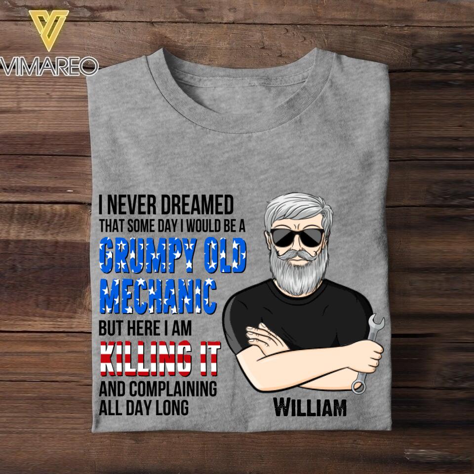 Personalized Grumpy Old Mechanic Tshirt Printed 22JUY-DT11