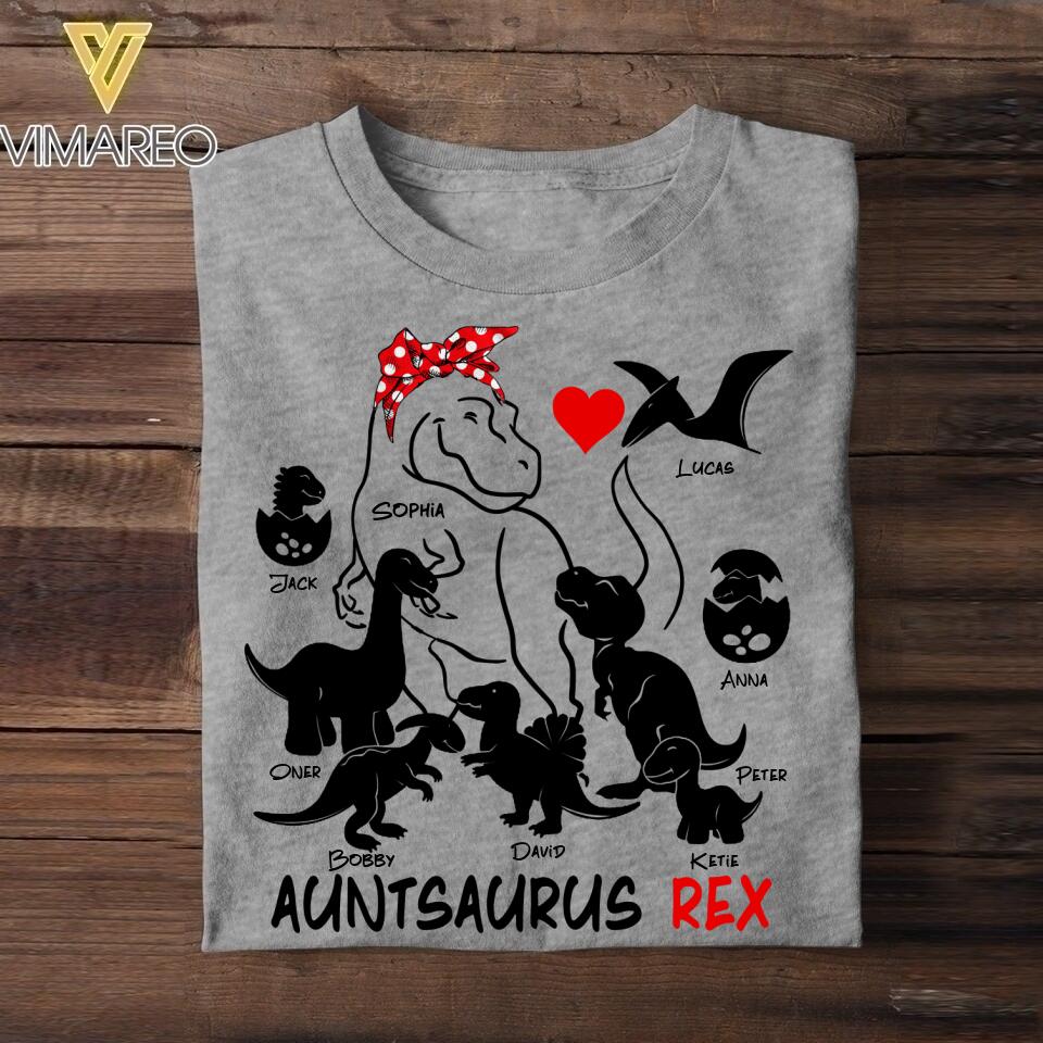 Personalized Auntsaurus Rex Tshirt Printed 22JUY-DT12