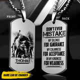 Personalized Don't Ever Mistake Wolf Necklaces Printed NQDT1207