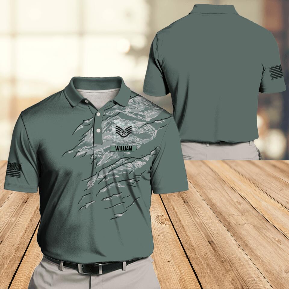 Personalized Us Veteran/ Solider Camo Polo Shirts 3D Printed QTDT1307
