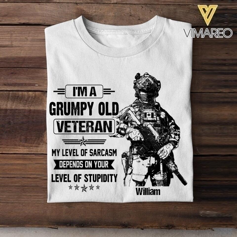 Personalized Canadian Veterans/Soldier Tshirt Printed 22JUY-HQ14