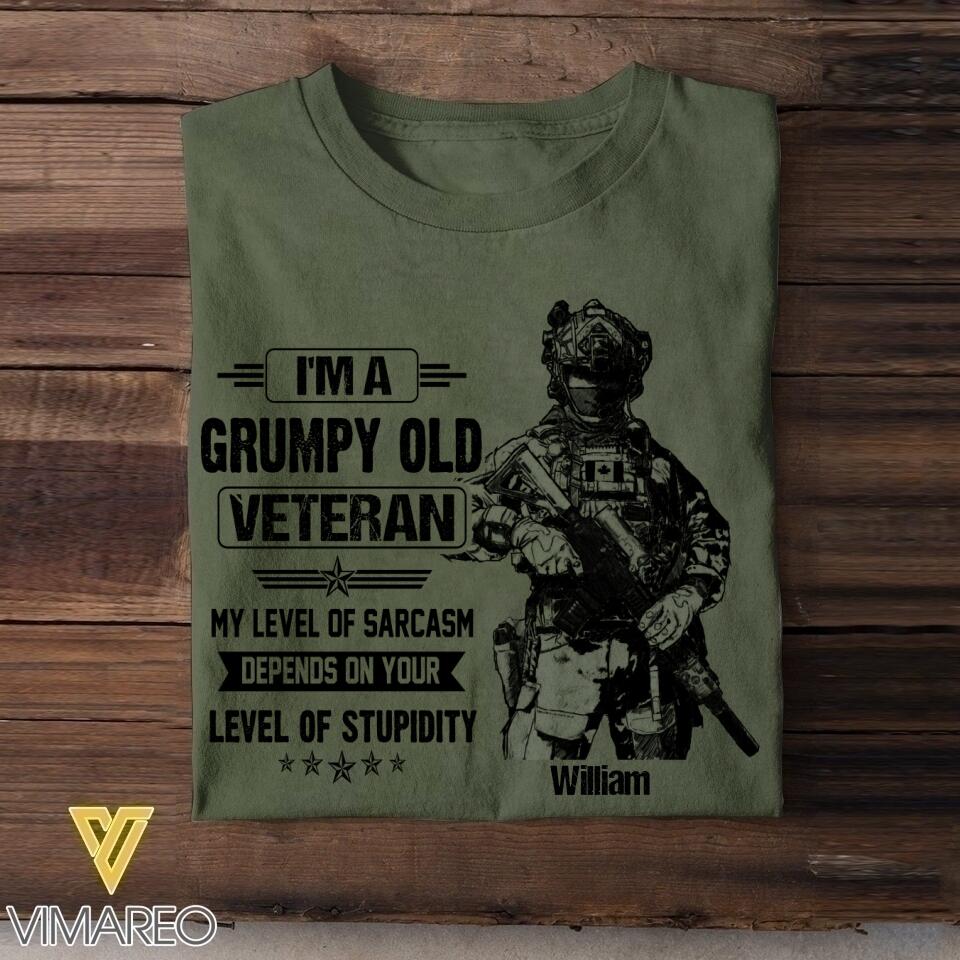 Personalized Canadian Veterans/Soldier Tshirt Printed 22JUY-HQ14