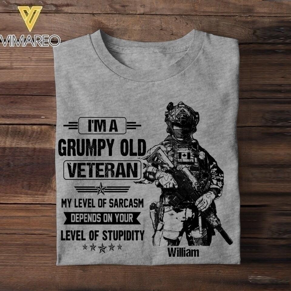 Personalized Canadian Veterans/Soldier Tshirt Printed 22JUY-HQ14