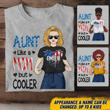 Personalized Aunt Like A Mom But Cooler Flag Heart Tshirt Printed 22JUY-DT15