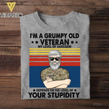Personalized I'm A Grumpy Old British Veterans/Soldier Tshirt Printed 22JUY-HY15